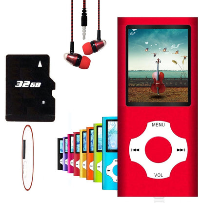MP3 Player / MP4 Player, Hotechs MP3 Music Player with 32GB Memory SD Card Slim Classic Digital LCD 1.82'' Screen MINI USB Port with FM Radio, Voice Record
