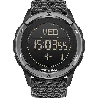 NORTH EDGE Military-Watch for Men - Tactical Survival Watch, Men's Women's Digital Wrist Watches for Sports Outdoors, Pedometer, Compass, Calories, Durable Nylon Band