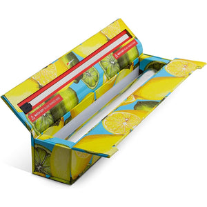 ChicWrap Lemon Refillable Foil Dispenser - One 12"x 30' Roll of Professional Grade Aluminum Foil - Reusable Dispenser w/Slide Cutter - Kosher Certified - Reduces Waste & Saves Money