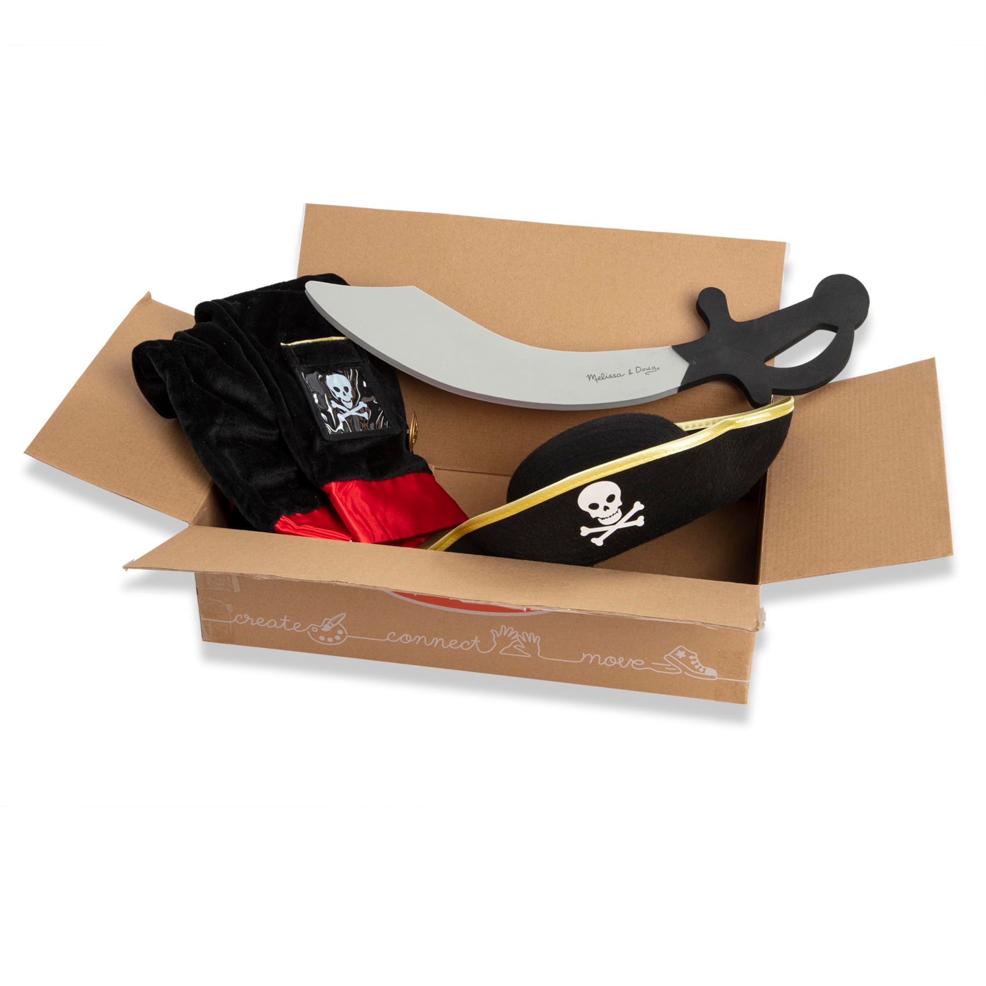 Buy now Melissa & Doug Pirate Role Play Costume Dress-Up Set With Hat, Sword, and Eye Patch at indiglob india