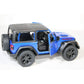 KiNSMART - Jeep Wrangler Rubicon Off Road 4x4 5 inch 1:34 Scale Die Cast Model Replica Toy Car (Blue Hardtop)