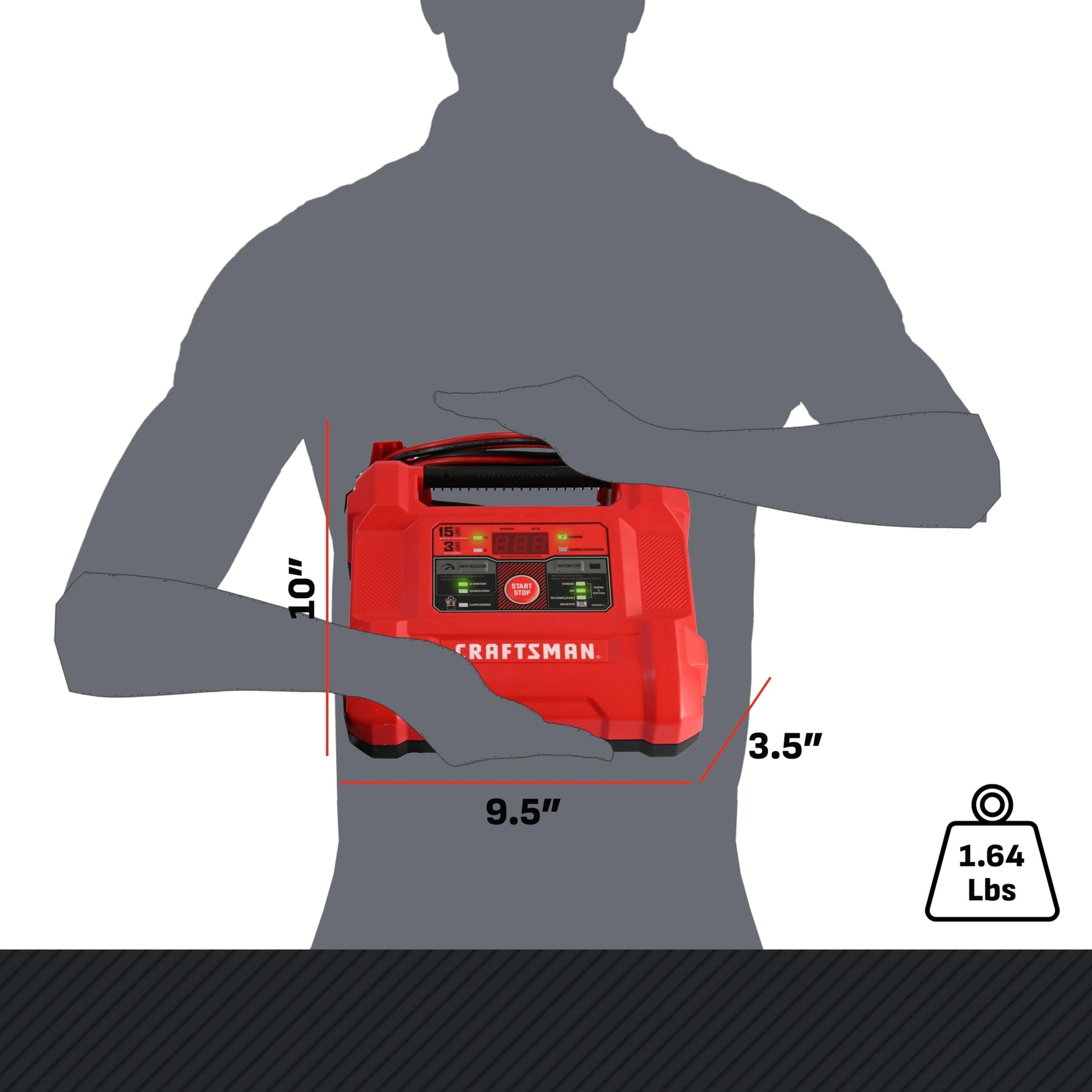 Buy now CRAFTSMAN 15A Car Battery Charger and Battery Maintainer, 4-in-1 Solution, for 6V/12V Power Sport, Automotive, and Marine Batteries, CMXCESM162 at indiglob india