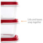 Rubbermaid EasyFindLids Food Storage and Organization Containers, 3-Pack, Racer Red, BPA-Free, Microwave & Dishwasher Safe
