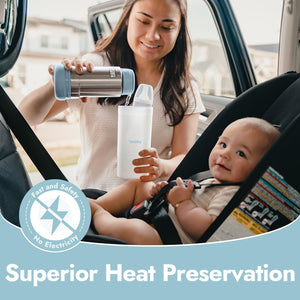 Papablic Portable Travel Baby Bottle Warmer On The Go, Fits Most Car Cup Holders, 12 oz