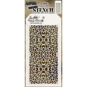 Stampers Anonymous Tim Holtz Ornate Stencil, Transparent, 28.3 x 11.4 x 0.1 cm