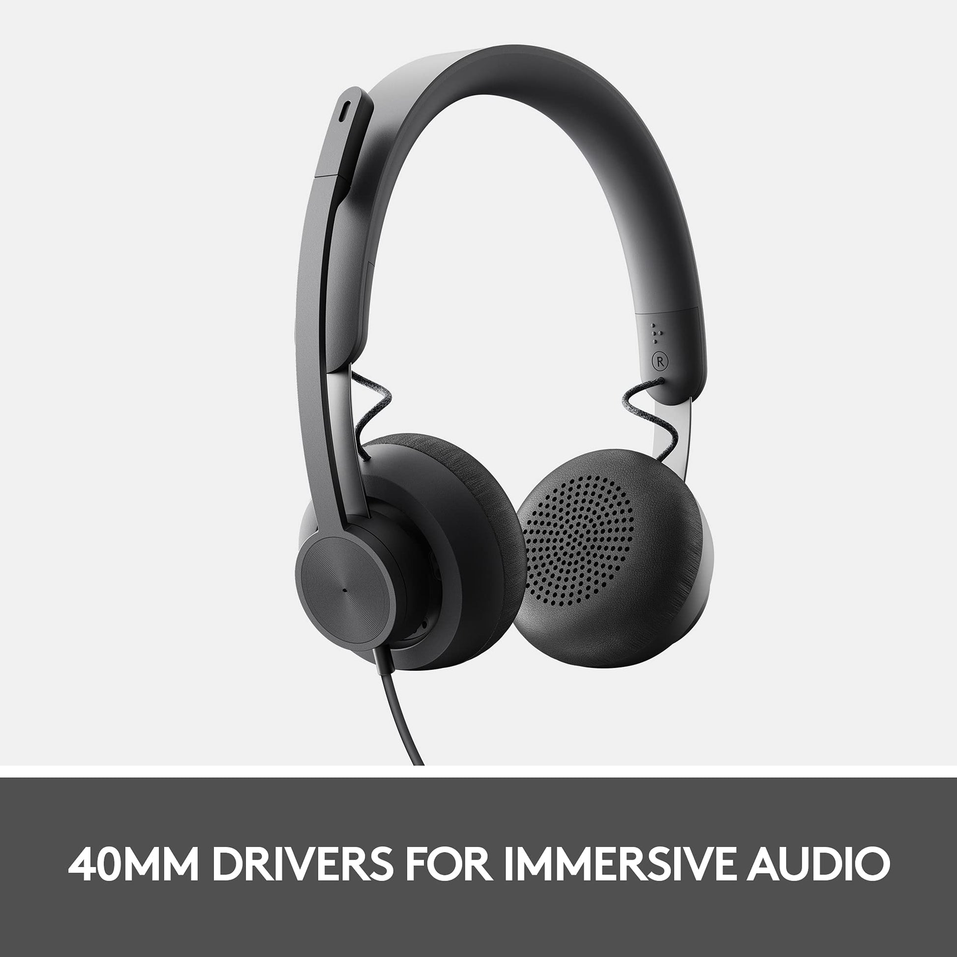 Buy now Logitech Zone 750 Wired On-Ear Headset with Advanced Noise-canceling Microphone, Simple USB-C and Included USB-A Adapter, Plug-and-Play Compatibility for All Devices at indiglob india