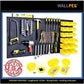 WallPeg 2 Black Pegboard Panels (24"x16" Each) with 36 Assorted Peg Hooks – Heavy-Duty Peg Board Garage Organizer Kit – Patented Flex-Lock Hooks – Made in USA Wall Storage System