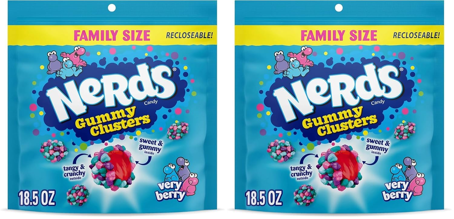 Buy now NERDS Gummy Clusters Candy, Rainbow, Crunchy and Gummy, 8 oz at indiglob india