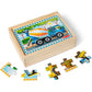 Melissa & Doug 4‑in‑1 Wooden Farm Jigsaw Puzzle Set, 48 Pieces with Storage Box, Toddler Puzzle Toy for Kids Ages 3+