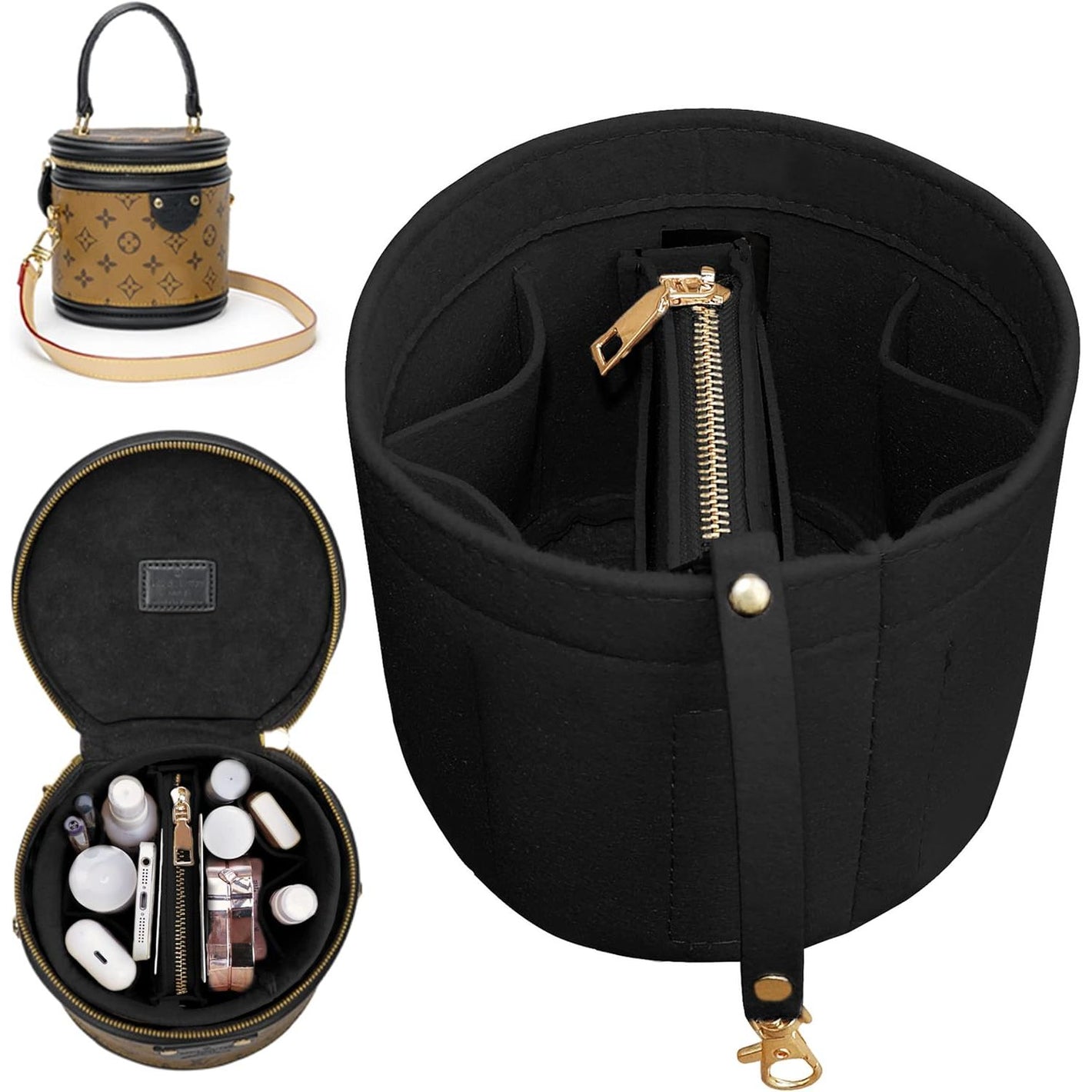 Soyizom Purse Organizer for Cannes Bag, Felt Bag Organizer Insert, Black