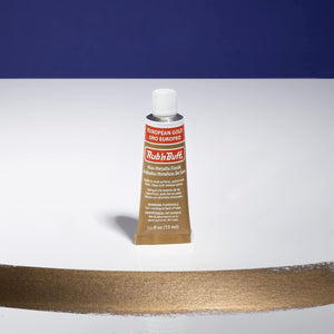 AMACO Rub n Buff Wax Metallic Finish - Rub n Buff European Gold 15ml Tube - Versatile Gilding Wax for Finishing Furniture Antiquing and Restoration - Rub and Buff Colors Single Tube