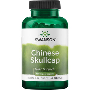 Swanson Chinese Skullcap - Herbal Supplement Promoting Relaxation & Sleep Support - Flavonoid Formula to Help Soothe Nerves - (90 Capsules, 400mg Each)