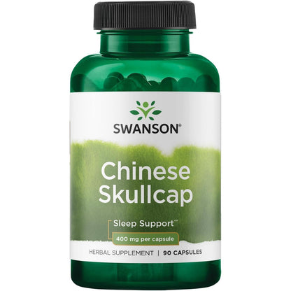 Swanson Chinese Skullcap - Herbal Supplement Promoting Relaxation & Sleep Support - Flavonoid Formula to Help Soothe Nerves - (90 Capsules, 400mg Each)