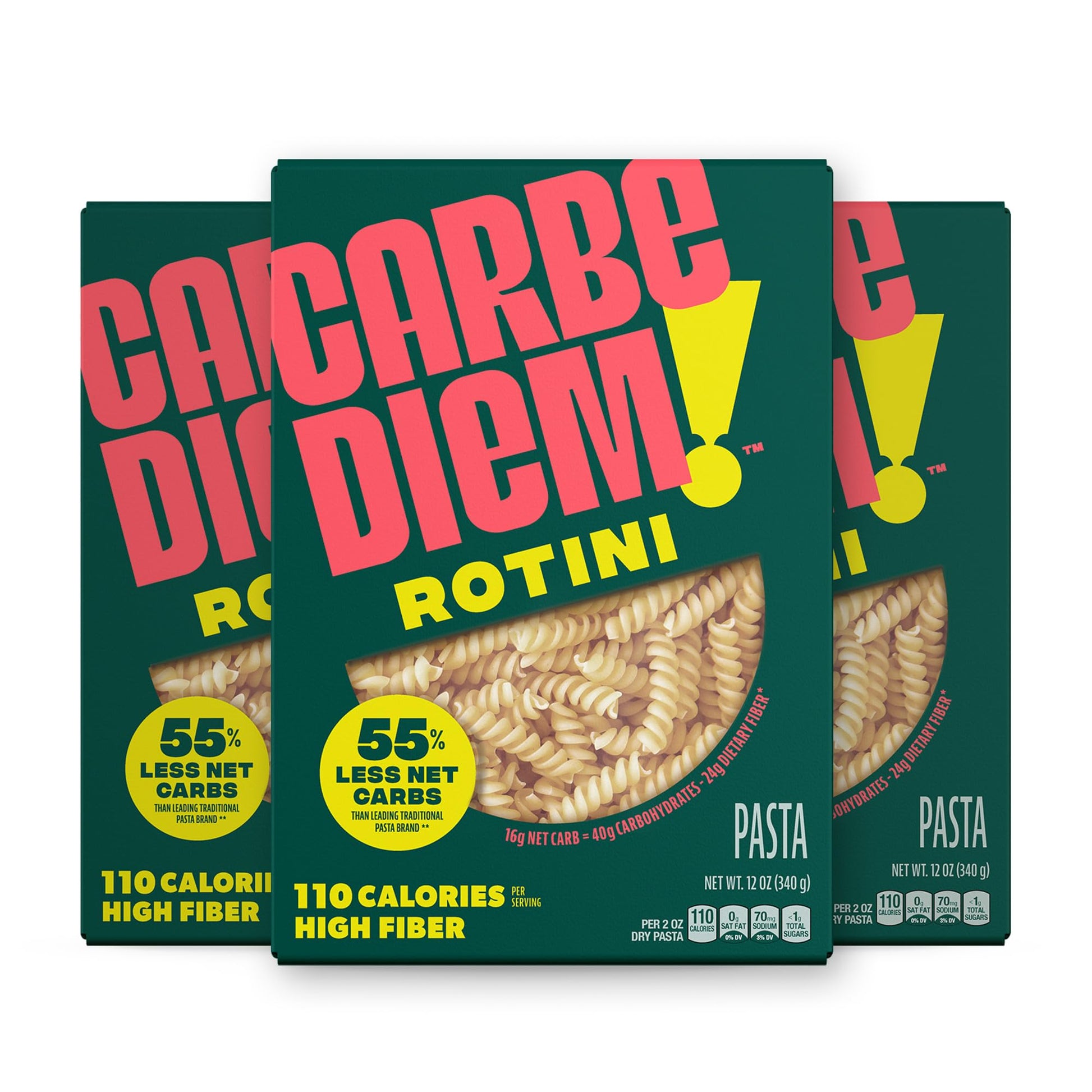 Buy now Carbe Diem!, Spaghetti, Lower Net Carb Pasta with Traditional Flavor & Texture, 8 grams of Protein, 55% Fewer Net Carbs & Only 110 Calories Per Serving, Pack of 3 Rotini at indiglob india