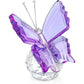 H&D Crystal Flying Butterfly with Crystal Ball Base Figurine Collection Cut Glass Ornament Statue Animal Collectible (Clear)