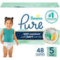 Pampers Pure Protection Baby Diapers, Size 3 (16-28 lbs), 116 Count, Up to 100% Leakproof, Premium Plant-based Skin Protection, Hypoallergenic Soft Diapers