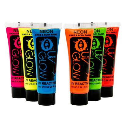 Blacklight Face and Body Paint - Neon Fluorescent (0.34oz (Pack of 6))