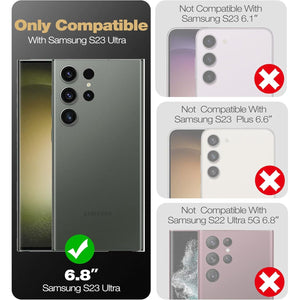 Dexnor Compatible with Samsung Galaxy S23 Ultra Case, Double Front Frame & Stand, Shock Absorber Technology Drop Protection, Robust Mobile Phone Case, Shockproof Protective Case - Black