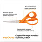Fiskars 8" Original Orange-Handled Stainless Steel Scissors, Ergonomic and Keeps Material Flat, Sharp All-Purpose Paper and Fabric Scissors for Office, Arts, and Crafts