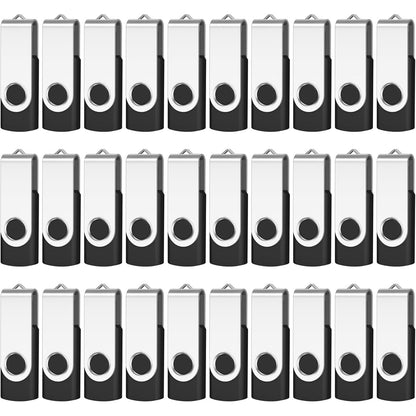 AreTop USB 2.0 Flash Drive, Pack of 20 2GB Thumb Drives Bulk, Metal Memory Sticks, Portable Keychain Jump Drive Multipack for Date Storage (2G,black-20pack)
