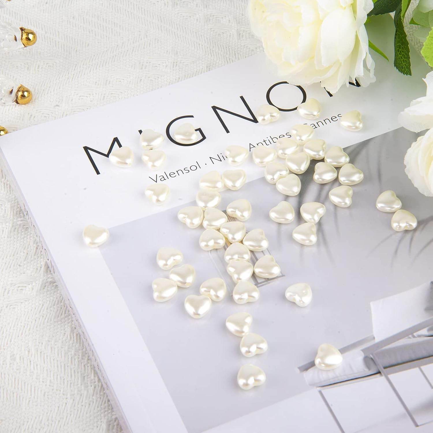 200 PCs ABS Imitation Pearl Beads - 10mm White Butterfly Star Heart Bowknot Beads - Aesthetic Beads for Jewelry Making Bracelets Necklace - My Store