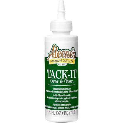 Aleene's Tack-It Over & Over Liquid Glue 4 fl oz, Repositionable and Removable Adhesive, Clear
