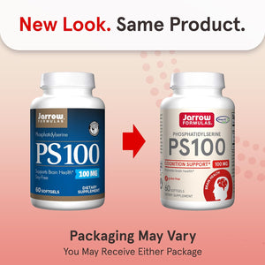 Jarrow Formulas PS100 Phosphatidylserine 100 mg, Dietary Supplement for Brain Health and Cognition Support, 60 Softgels, 20-60 Day Supply