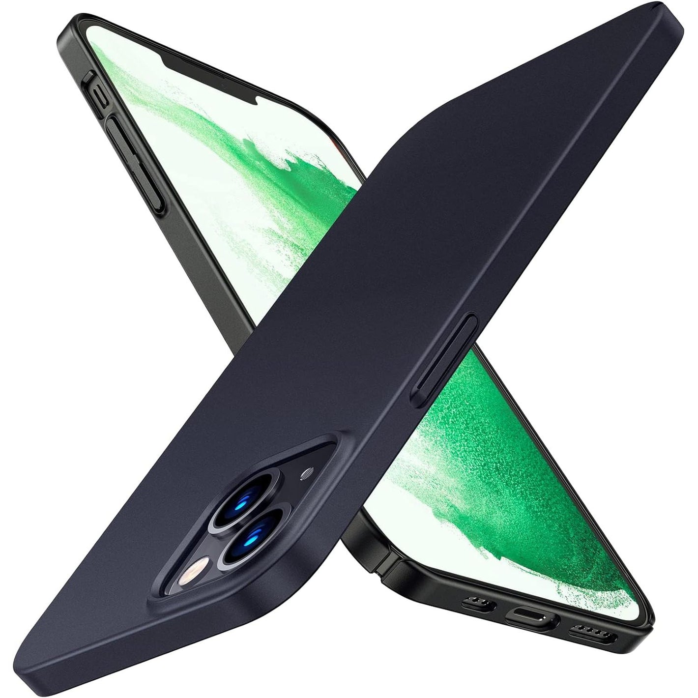 TORRAS Slim Fit for iPhone 13 Case, Ultra Thin Lightweight Grip Fingerprint-Proof Hard PC Cover for iPhone 13 Phone Case 6.1 inch(2021), Black