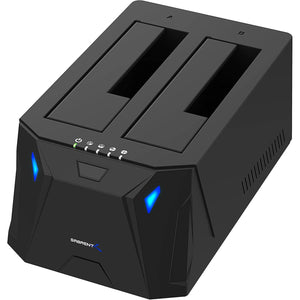 SABRENT USB 3.0 to SATA I/II/III Dual Bay External Hard Drive Docking Station for 2.5 or 3.5in HDD, SSD with Hard Drive Duplicator/Cloner Function [20+TB Support] (EC-HD2B)