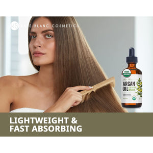 Kate Blanc Cosmetics Argan Oil for Hair, Face & Skin from Morocco (4oz, USDA Certified Organic, Cold Pressed & 100% Pure)