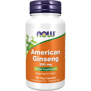 NOW Foods Supplements, American Ginseng (Panax quinquefolius) 500 mg, Herbal Supplement, 100 Veg Capsules