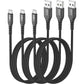 SUNGUY Micro USB Cable 1FT[3Pack], 18W Short USB to Micro USB Cable Fast Charging USB 2.0 Data Sync Nylon Braided for Samsung Galaxy S7 Edge S6, Android Phone, PS4