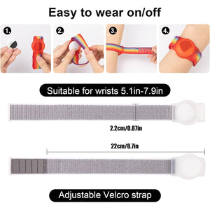 Kids Wristband Compatible with Apple AirTag, Protective Case for Air Tag GPS Tracker Holder with Nylon Bracelet, Adjustable Anti Lost Watch Band for Toddler Child Elder(Grey)