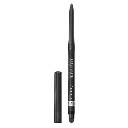 Rimmel London Exaggerate Waterproof Eye Definer Eyeliner, Highly Pigmented, Long-Wearing, Built-In Smudger, 262, Blackest Black, 0.01oz