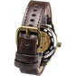 Vintage Bronze Roman Automatic Mechanical Men's Skeleton Brown Leather Strap Wrist Watch PMW362