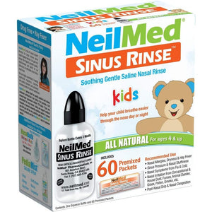 Neilmed's Sinus Rinse, Pediatric, Complete Saline Nasal Rinse Kit 60 Premixed Packets