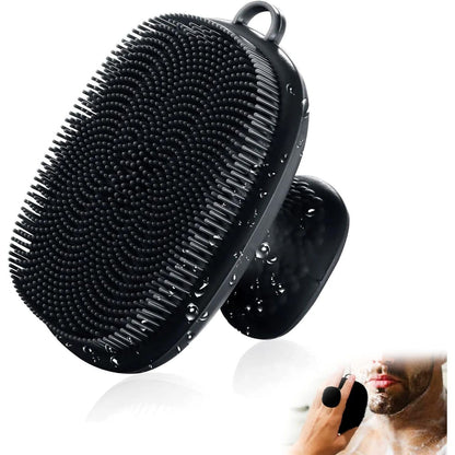 VWMYQ Face Scrubber, Silicone Face Scrubber for Men Facial Cleansing Brush Silicone Face Wash Brush Manual Waterproof Cleansing Skin Care Face Brushes for Exfoliating- Black