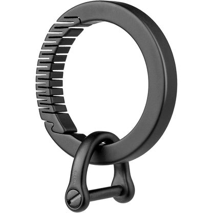 TISUR Titanium Round Carabiner Clip, Spring Hook Key Chain Ring, Small Keyring Carabiner with D-Ring for Car Keys