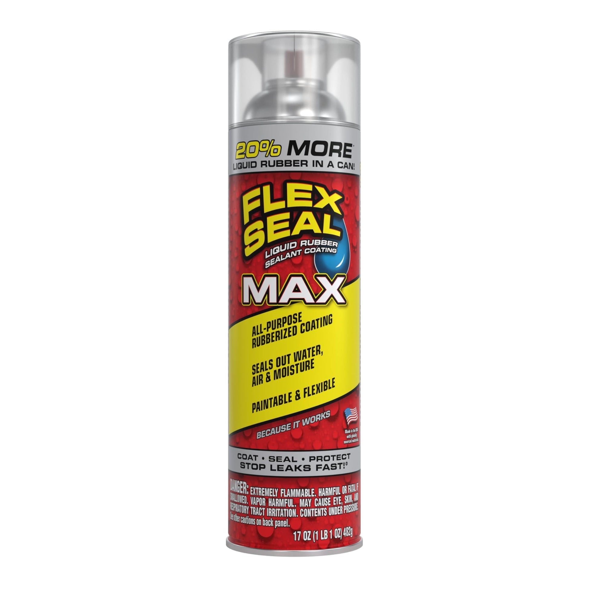Buy now Flex Seal, 14 oz, Clear, Stop Leaks Instantly, Transparent Waterproof Rubber Spray On Sealant Coating, Perfect for Gutters, Wood, RV, Campers, Roof Repair, Skylights, Windows, and More at indiglob india