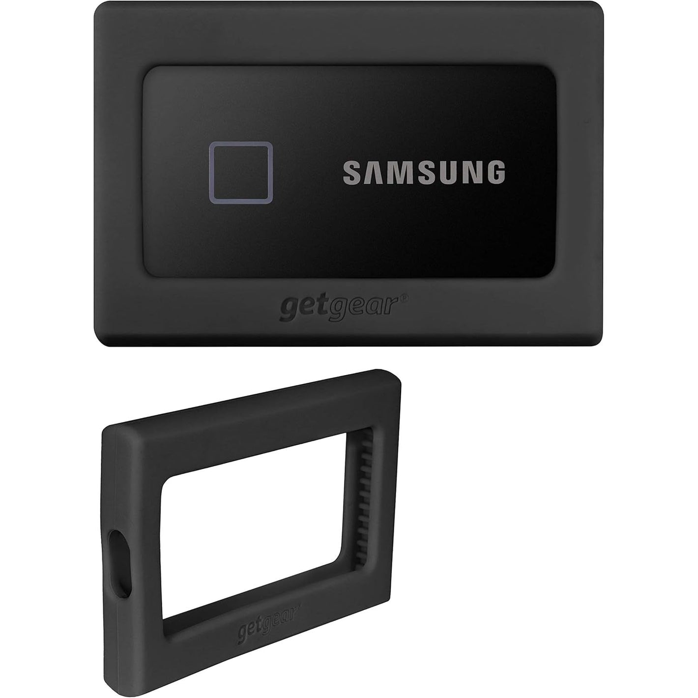 getgear Silicone Bumper for Samsung T7, T7 Touch Portable SSD - 1TB, 2TB, 500GB, USB 3.2, Strong-Shock Absorbing, Slip-Resistant- Black (Black)