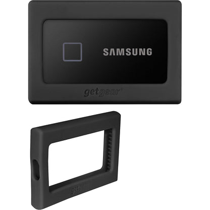 getgear Silicone Bumper for Samsung T7, T7 Touch Portable SSD - 1TB, 2TB, 500GB, USB 3.2, Strong-Shock Absorbing, Slip-Resistant- Black (Black)