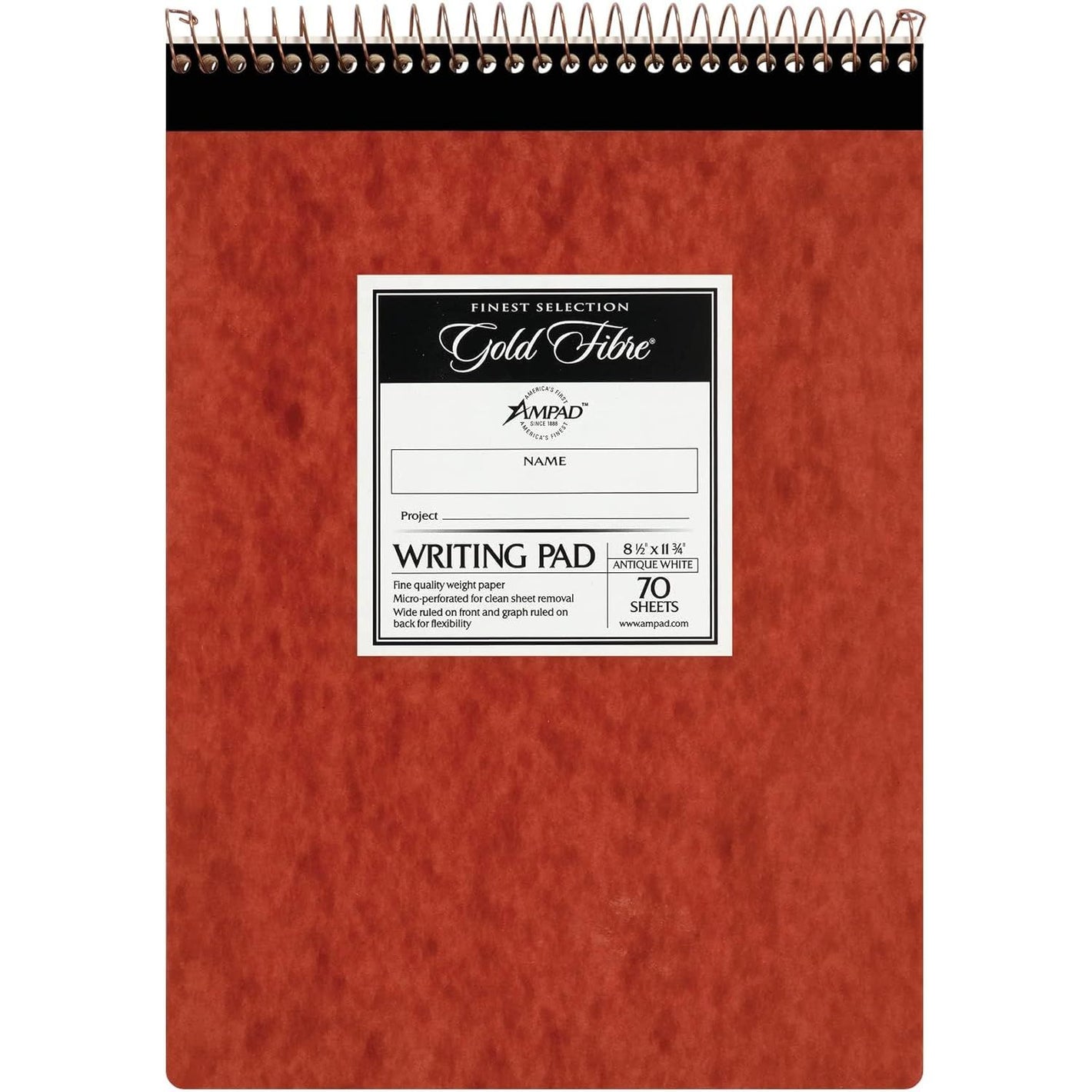 Ampad Gold Fibre Retro Pad, Wide Rule, 8-1/2 x 11-3/4, White, 70-Sheets/Pad (20-008R)