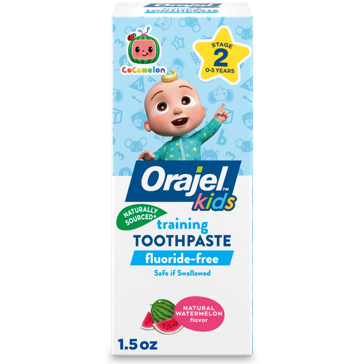 Buy now Orajel Kids CoComelon Training Toothpaste Fluoride-Free; #1 Pediatrician Recommended Fluoride-Free Toothpaste*, 1.5oz Tube at indiglob india