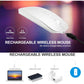 4 Modes Rechargeable Bluetooth Mouse BT3.0/5.2+USB-2.4G/Type-C,Wireless Mouse for MacBook pro/MacBook air/Laptop/iMac/ipad/Notebook/pc (BT/USB-C White)