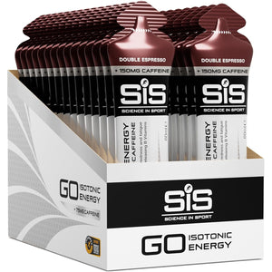 Science in Sport Energy Gel Pack, 30 Pack Energy Gels + Caffeine, 22g Fast Acting Carbs, Endurance Sport Gels, Double Espresso, 2 Fl Oz (Pack of 30)