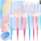 Docolor Makeup Brushes 17 Pcs Colourful Makeup Brush Set Premium Synthetic Kabuki Foundation Blending Face Powder Blush Concealers Eyeshadow Rainbow Makeup Brush Travel Friendly Valentine's Day Gift