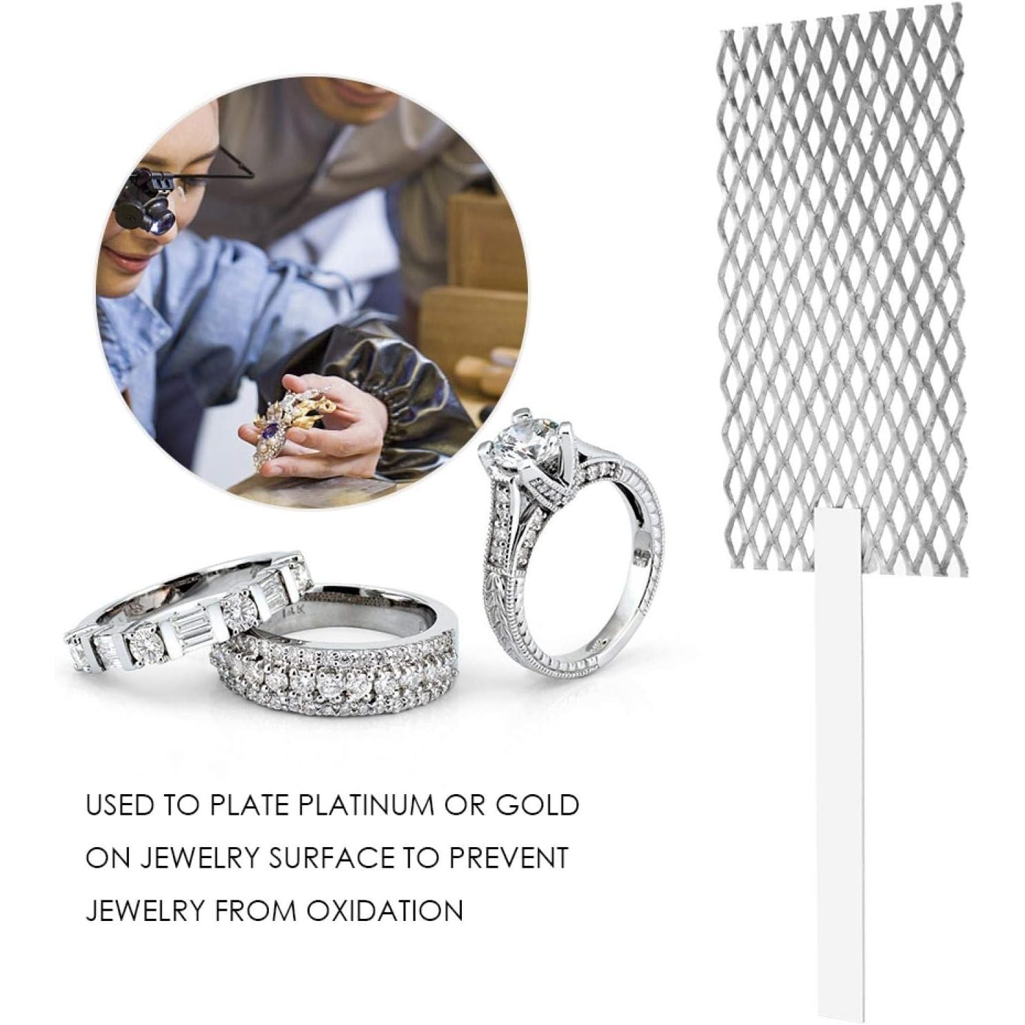 Buy now ZJchao Platinized Mesh, Titanium Platin Anode Jeweler Making Tool Rhodium Jewelry Plating Plater Tool Mesh with Handle Jewelry Plating Tool Meshes Titanium Mesh Plate for Plating Machine Anodes Grid at indiglob india