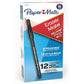 Paper Mate EraserMate Erasable Pen, Medium Point, Black, Box of 12