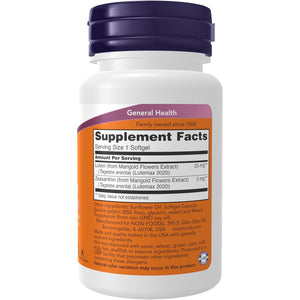 NOW Foods Supplements, Lutein & Zeaxanthin with 25 mg Lutein and 5 mg Zeaxanthin, 60 Softgels