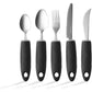Special Supplies Adaptive Utensils (5-Piece Kitchen Set) Wide, Non-Weighted, Non-Slip Handles for Hand Tremors, Arthritis, Parkinson’s or Elderly Use (Black)